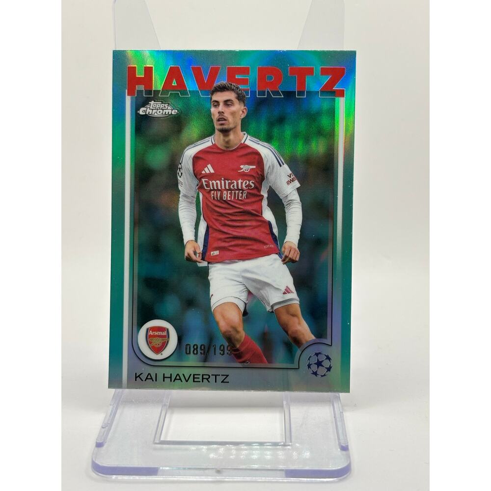 2024-25 Topps Chrome UEFA Kai Havertz Aqua Refractor 89/199 SP Arsenal Germany